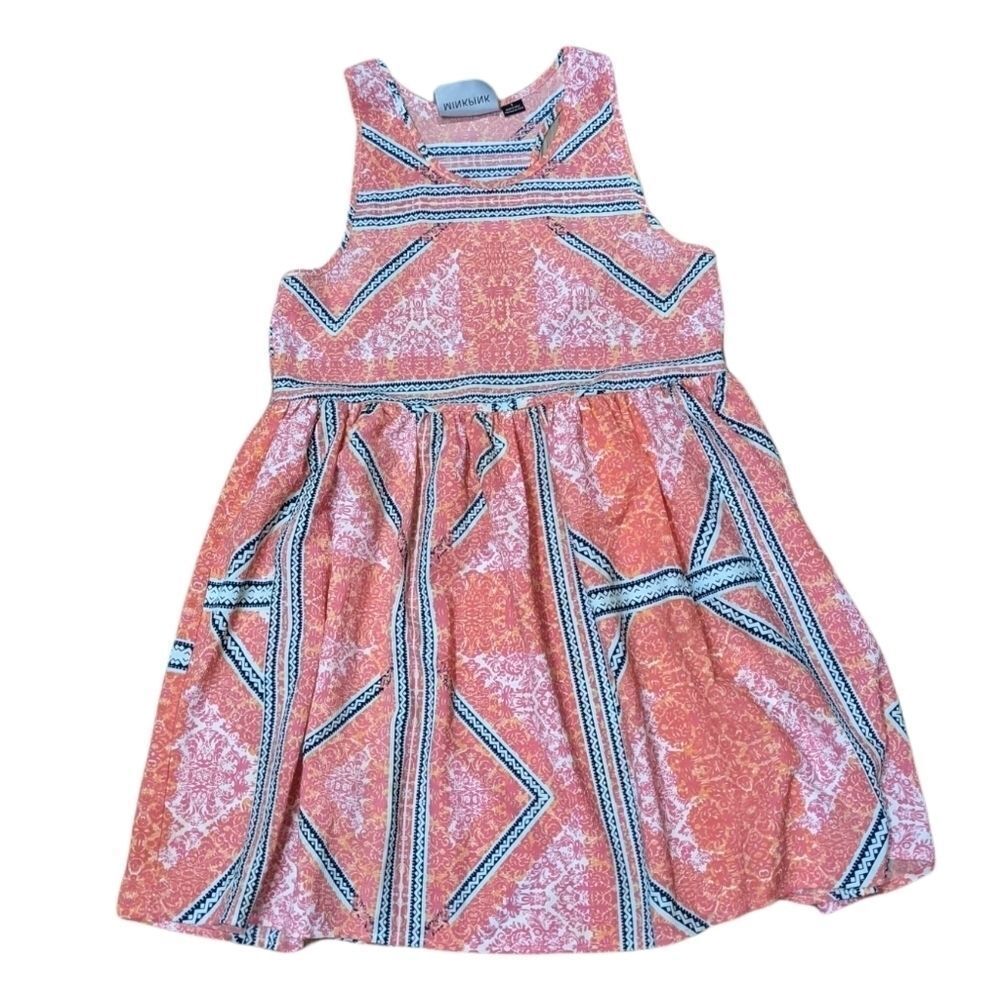 MINKPINK Women's Pink & Orange Sleeveless Mini Dress with Racer Back. Size small